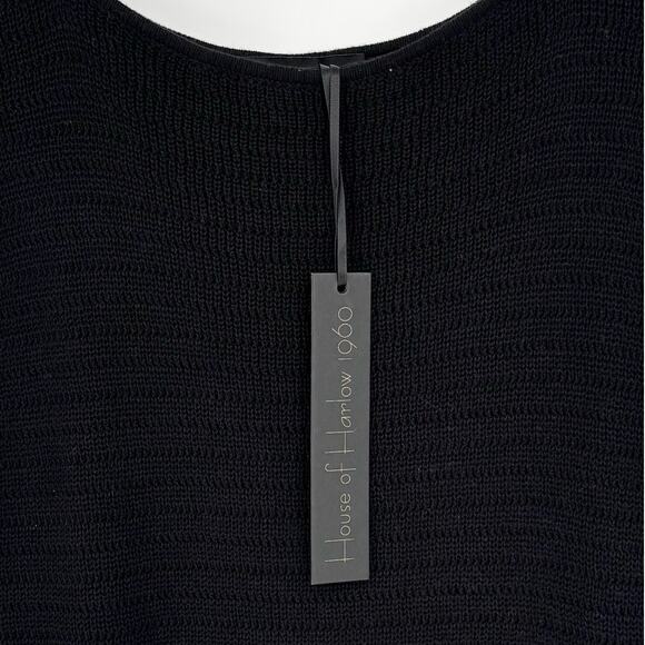 House of Harlow 1960 NWT Black Crochet Ruffle Midi Dress Size M - Picture 6 of 7